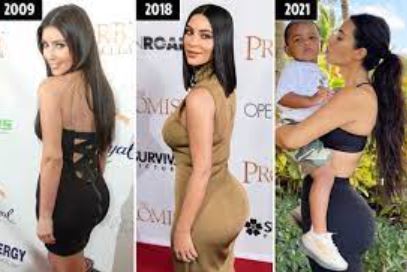 Evolution transformation des fesses Kim Kardashian